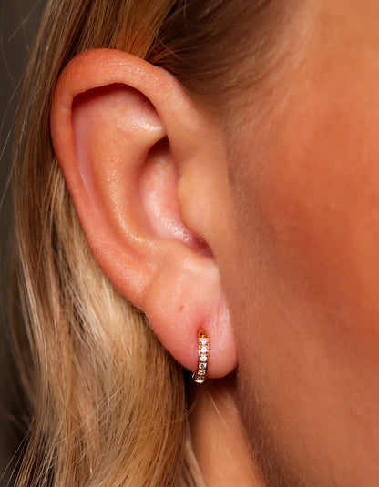 Petite Crystal Hoops