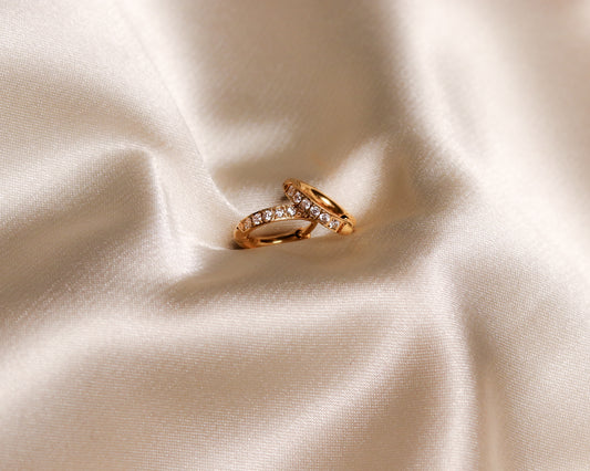 Petite Crystal Hoops