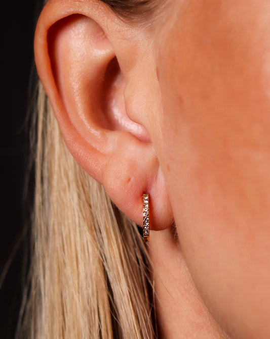 Midi Crystal Hoops